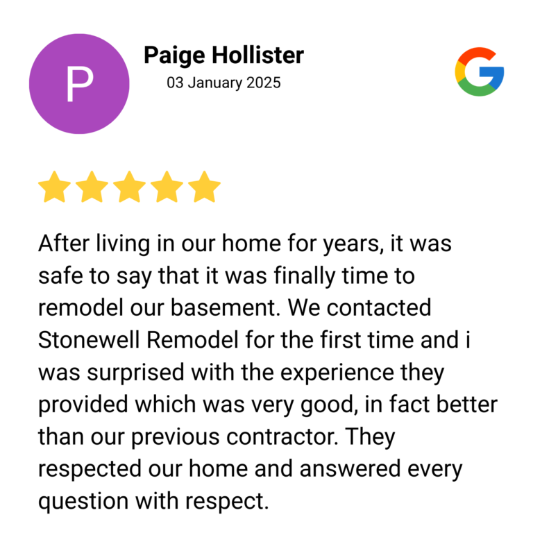Stonewell Home Remodel in Kirkland Customer Reviews
